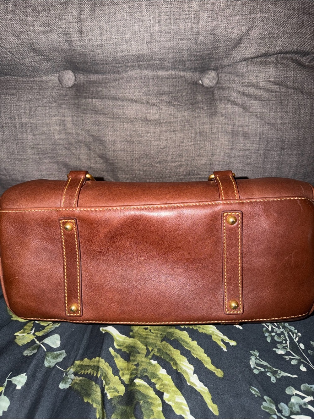 NWT Dooney & Bourke Large Florentine Chestnut Leather Satchel - Picture 3 of 4